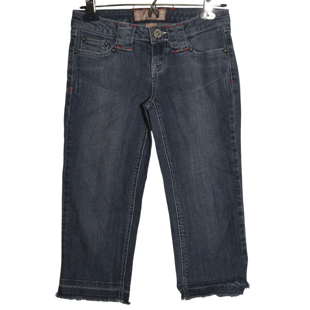 Candies Low Rise Denim Capris 1 Y2K Contrast Stitch McBling Grunge Indie Bratz